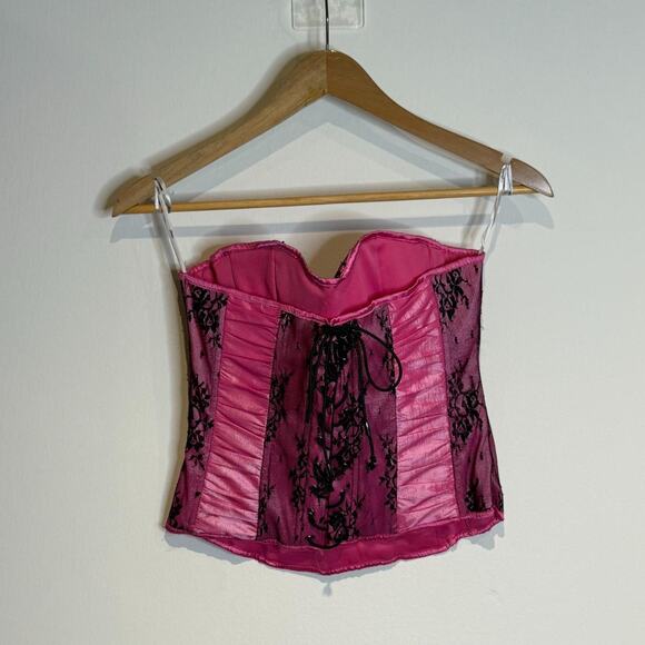 Candy Pink Lace Corset - Picture 4 of 5